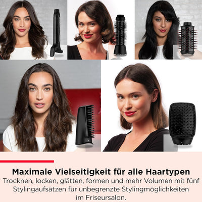 REVLON 5-in-1 One-StepTM-Haartrockner und Multi-Styler (abnehmbare Köpfe, Lockenaufsatz, Trockner, V