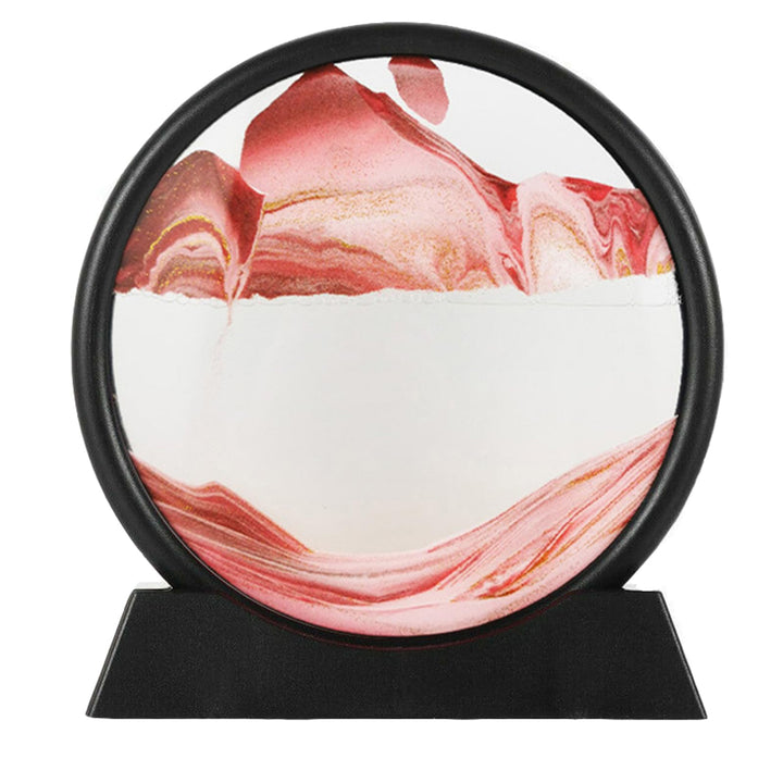 LINPING Fliessendes Sandgemälde, bewegliches Sandkunstbild, rundes Glas, 3D-Tiefsee-Sandlandschaft i