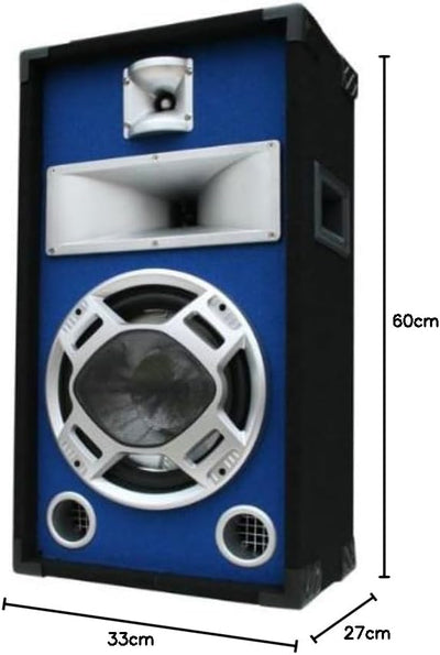 E-Lektron 400W Party PA Lautsprecher Disco Box 25cm BASS Blue-LED SPL25