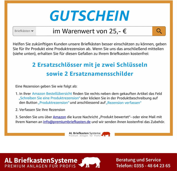 AL Briefkastensysteme 2er Briefkastenanlage aus V2A Edelstahl, Premium Doppel-Briefkasten DIN A4, 2