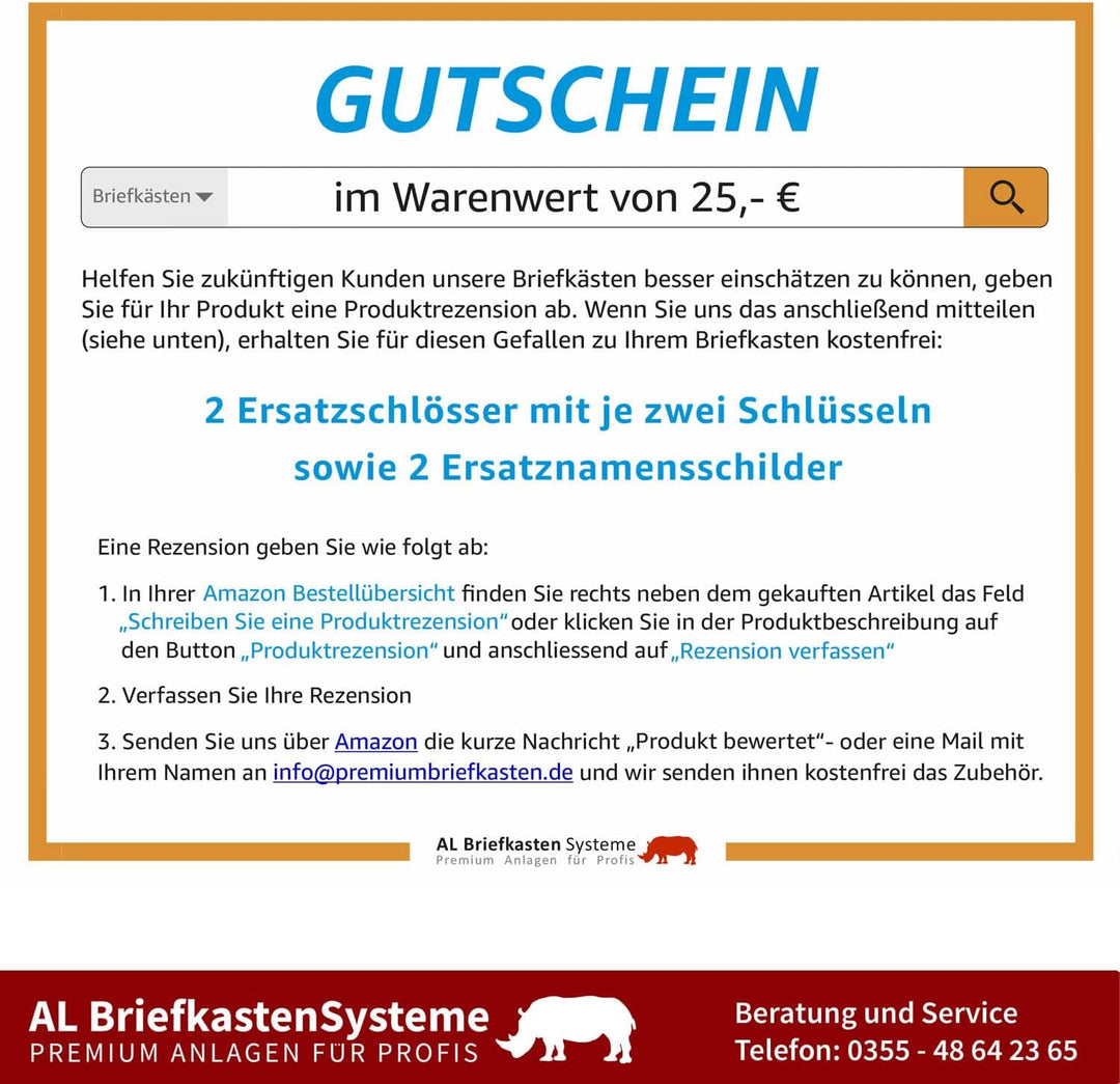 AL Briefkastensysteme 3 er Briefkastenanlage Edelstahl, Premium Briefkasten DIN A4, 3 Fach Postkaste