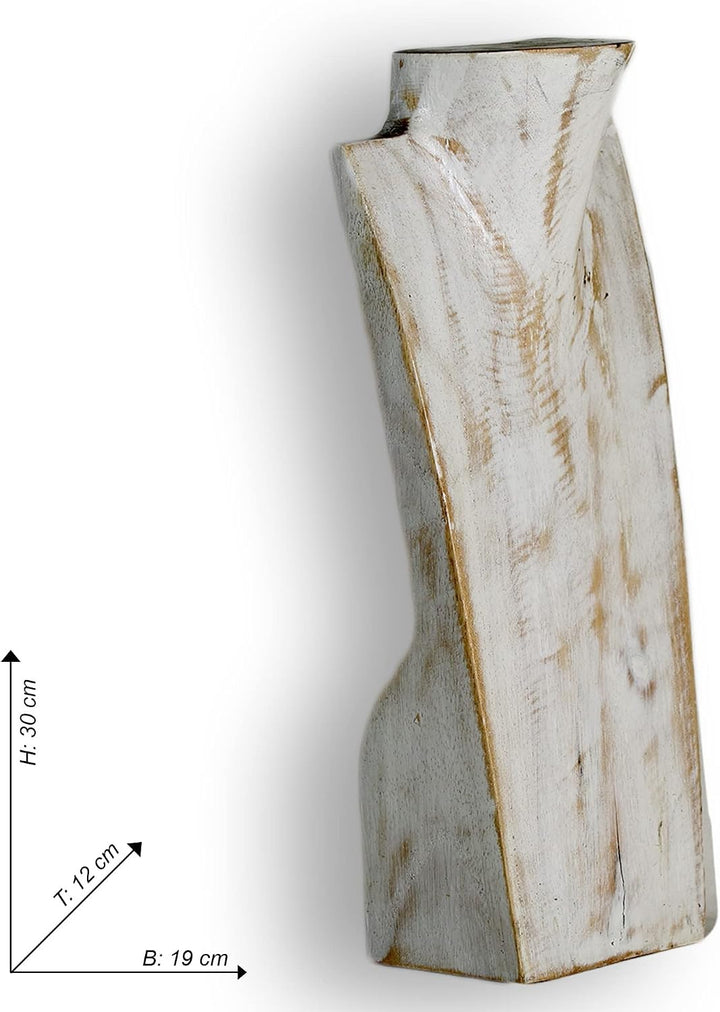 ART-CRAFT Halskettenständer Schmuckständer Halskettendisplay Schmuckbüste aus Holz White-wash 30 cm