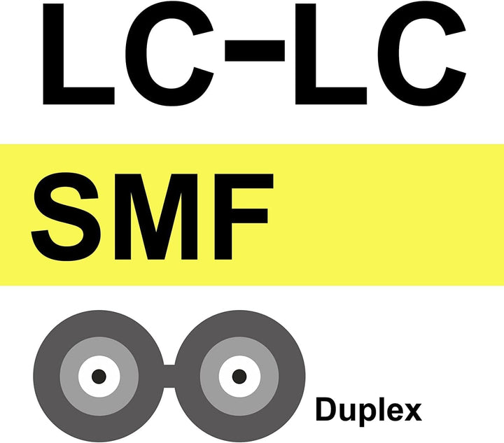 10Gtek LC zu LC OS2 Singlemode Duplex 50-Meter, LWL Glasfaser Patchkabel Fibre Optic Patch Cable 9/1