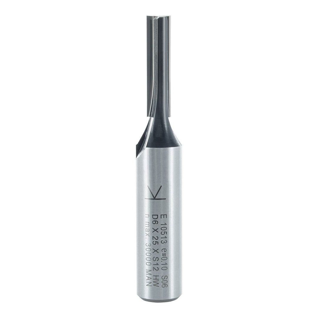 ENT 10513 Nutfräser HW, Schaft (S) 12 mm, Durchmesser (D) 6 mm, NL 25 mm, SL 40 mm, GL 73 mm D=6 / N