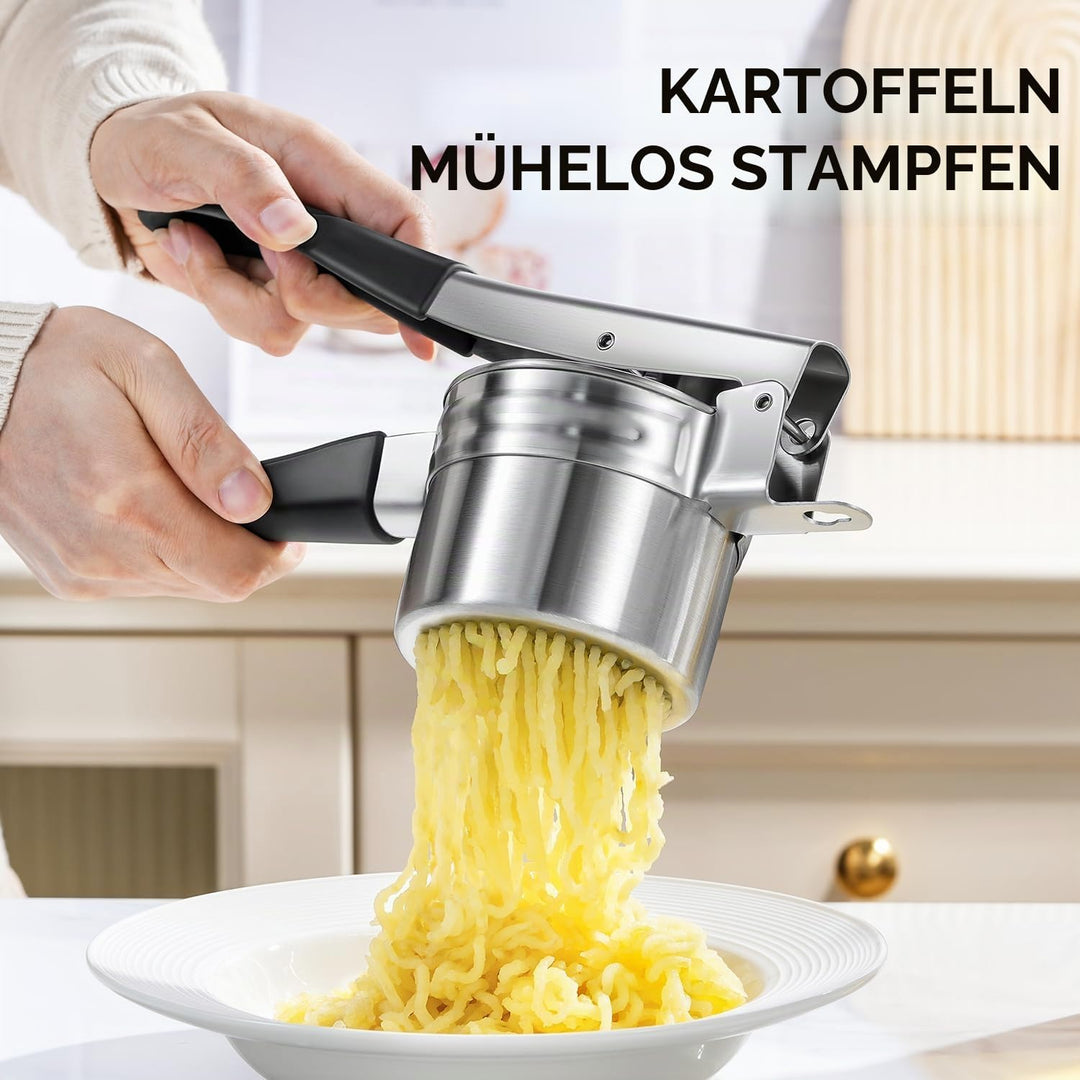 Kartoffelpresse, Sopito Kartoffelpresse Edelstahl mit 2 Austauschbaren Bechern für Flauschiges Karto
