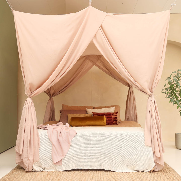Nougat Betthimmel für Doppelbett | Rechteckiges Moskitonetz Grössen | Baldachin Bett für Teenagern &amp;