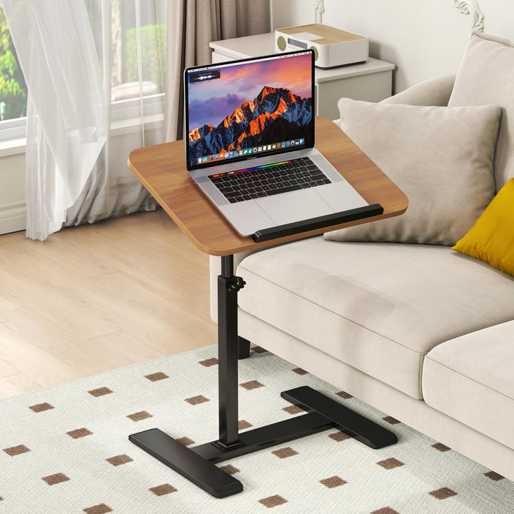 Beistelltisch C Form Höhenverstellbar, 360°Drehbar Laptop Stand Sofa Beistelltisch, Mobiler Couchtis