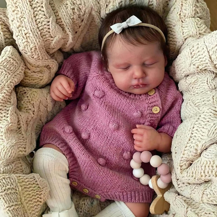 Zero pam Reborn Baby Vollsilikon Lebensecht, Silikon Baby Mädchen-48CM Lebensechte Babypuppen Wie Ec