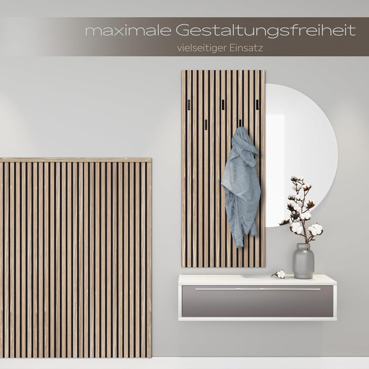 HEXIM Akustikpaneele 6 Stück 138,5x60cm Holz Comfort - flexible Holzpaneele Platten Lamellenwand Hol