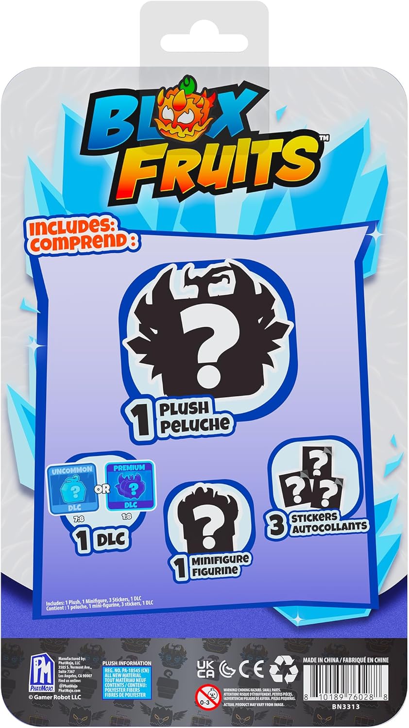 BLOX Fruits Yeti Mystery Mini Bundle Series 3, Plüschtier, Minifigur, Aufkleber, DLC-Code, 6 Sammler