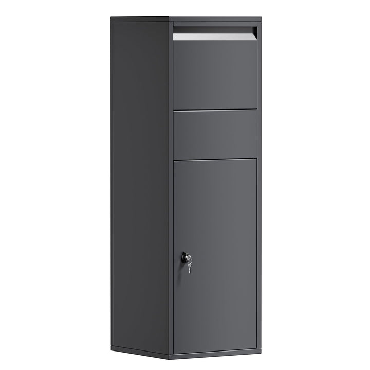 Wiltec Paketkasten Anthrazit 460 x 450 x 1400 mm, Paketbox Zuhause, Private Paketannahme passend für