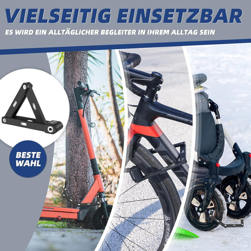 Faltschloss mit Halterung - fahrradschloss hohe sicherheit mit 80cm lang inkl 2 Schlüssel - Fahrrad