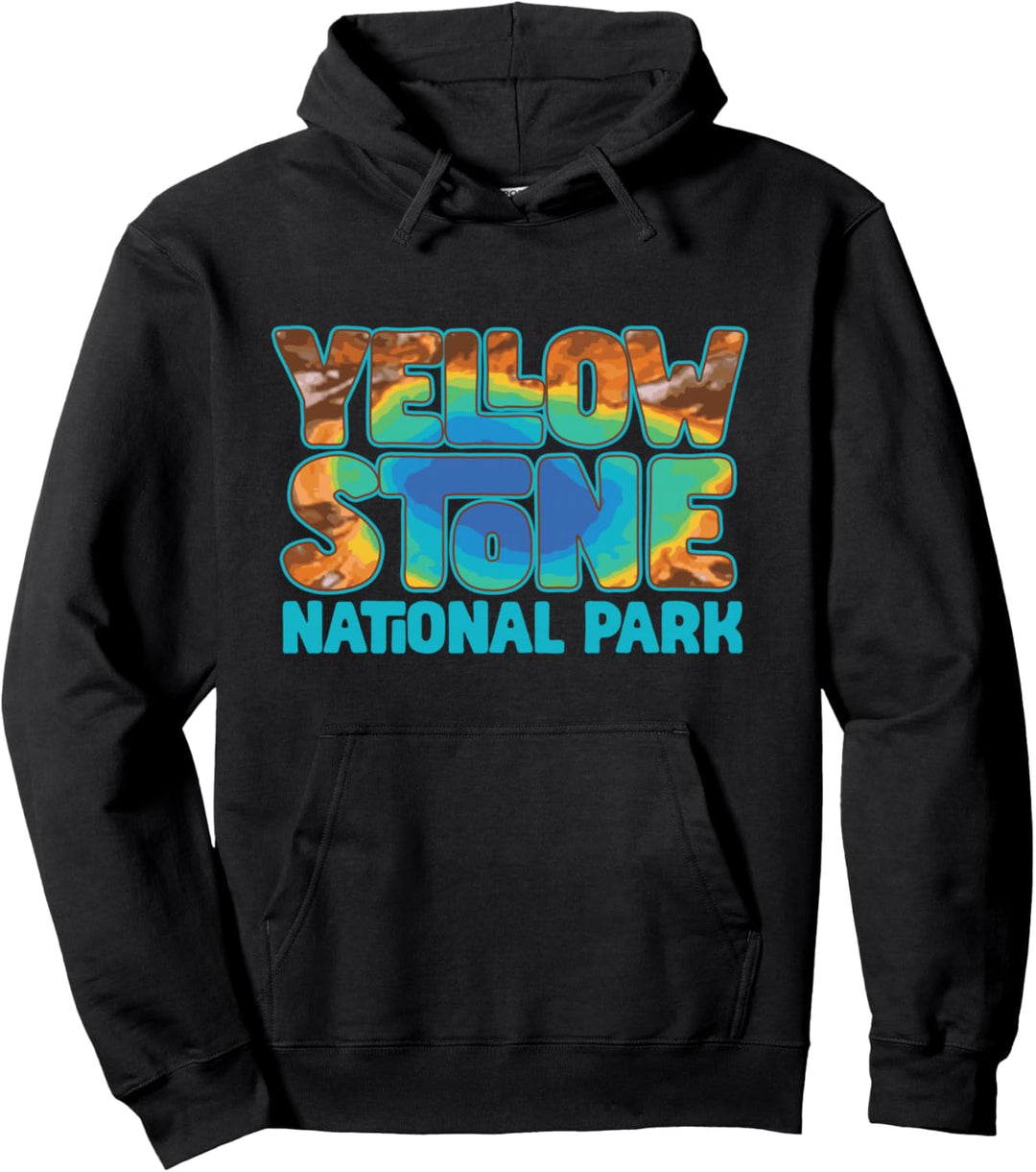 Yellowstone Grand Prismatic Hot Spring Retro Pullover Hoodie