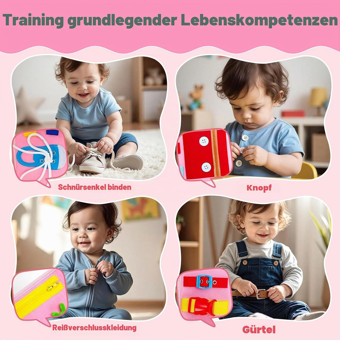 Funsland Busy Board Montessori Spielzeug, Kleinkind Quiet Book Activity Board Auto Flugzeug Reisespi