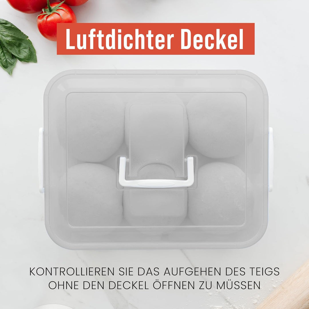 Chef Pomodoro Pizzaballenbox – Pizza Box – Pizzaballenbox mit Deckel – Pizzabox – Pizzateigbehälter