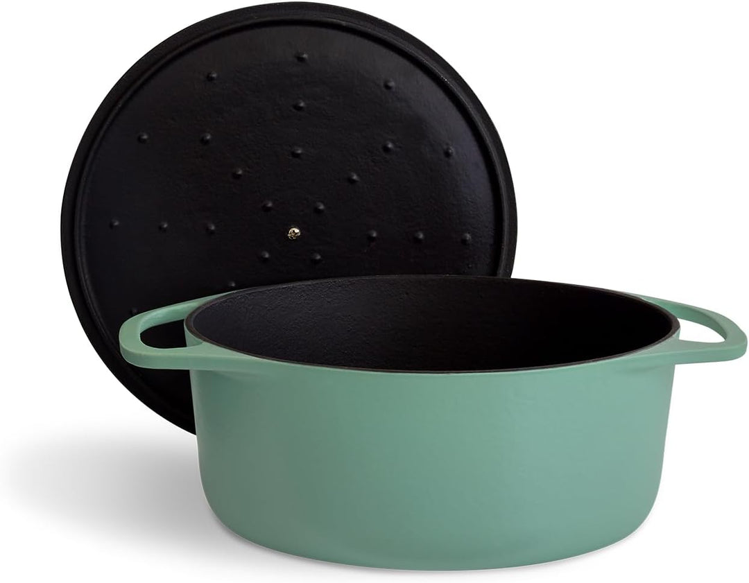 SPRINGLANE Cocotte mit Deckel, Mint, rund, 28 cm, 6 L, Gusseisen Bräter, Schmortopf Induktion… 28cm