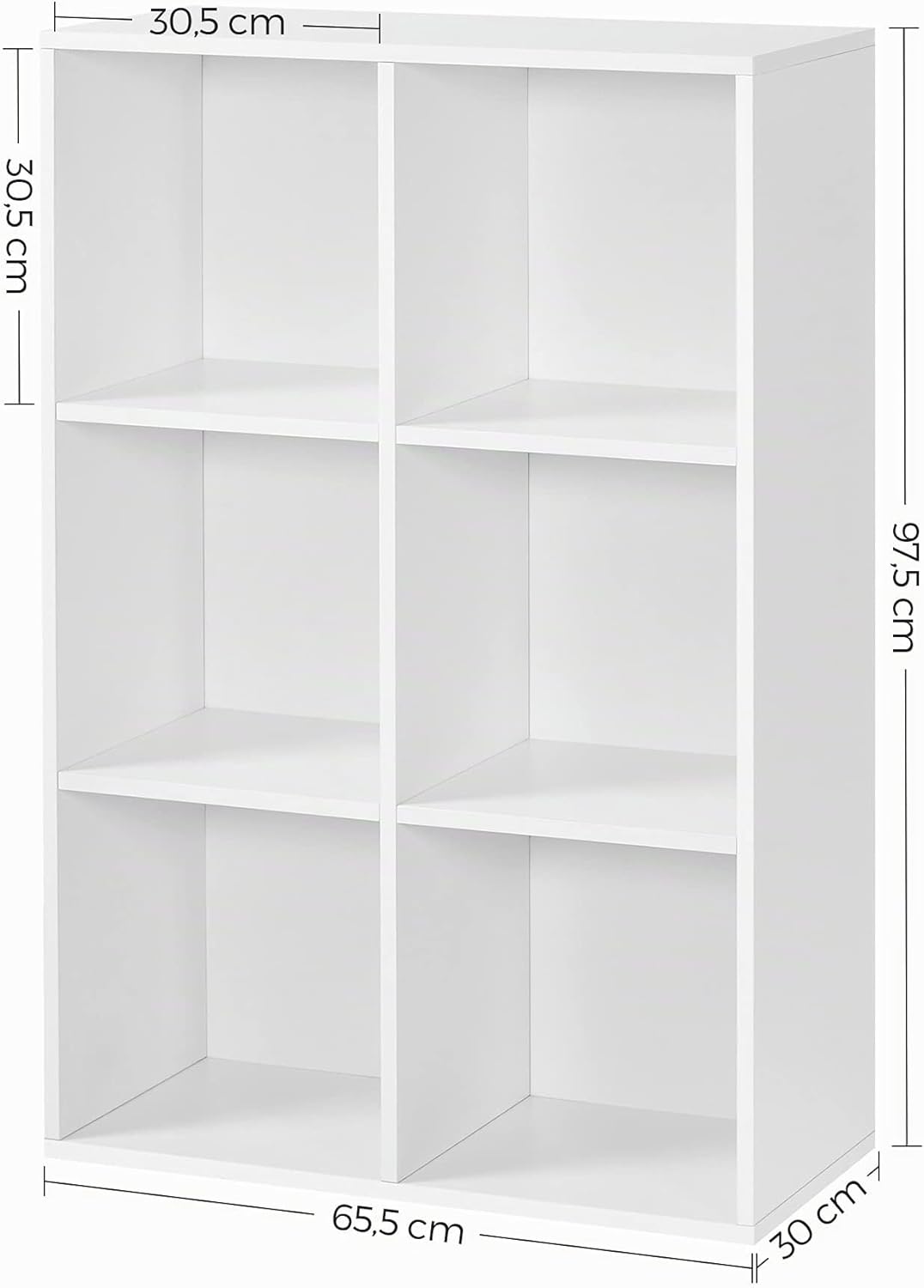 VASAGLE Bücherschrank, Bücherregal, mit 6 Fächern, Büroregal, Würfelregal, Standregal, für Wohnzimme