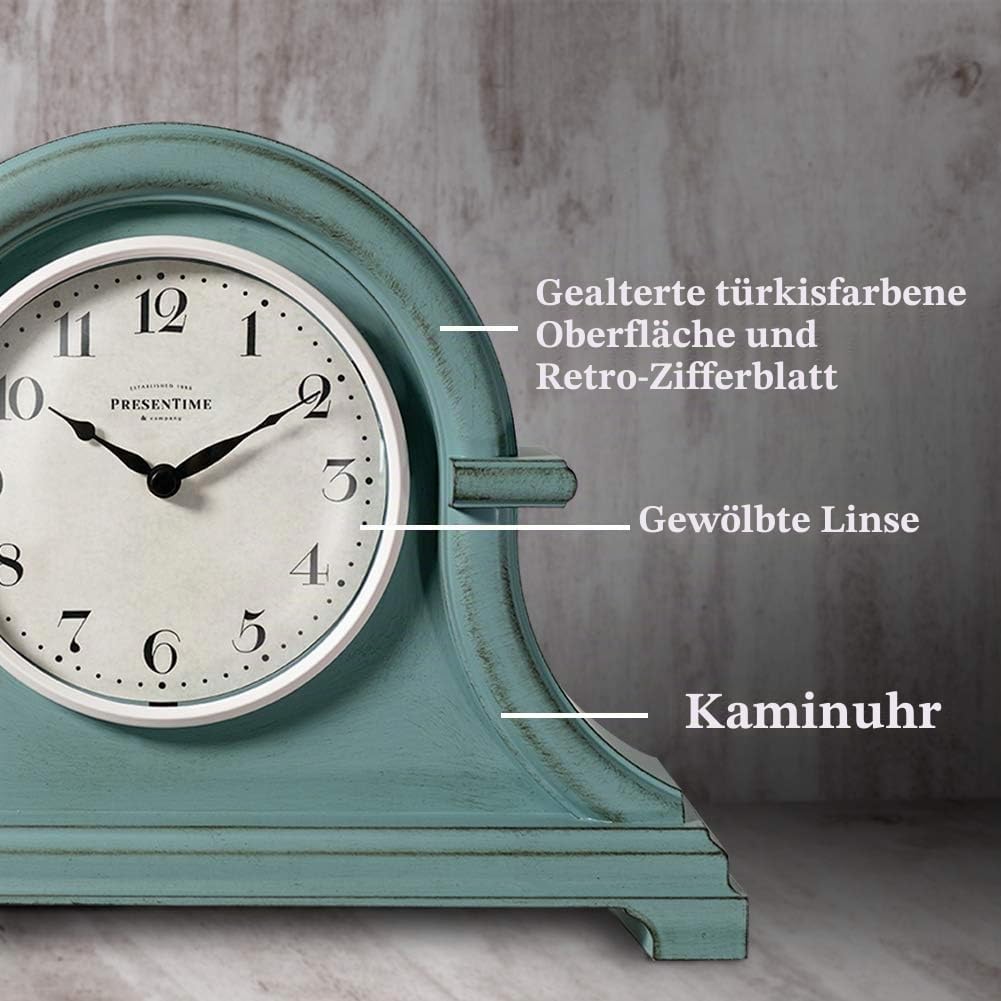 Presentime & Co. Vintage Farmhouse Kaminuhr Serie, Napoleon Schreibtisch & Regal Uhr, 33 x 25,4 cm,