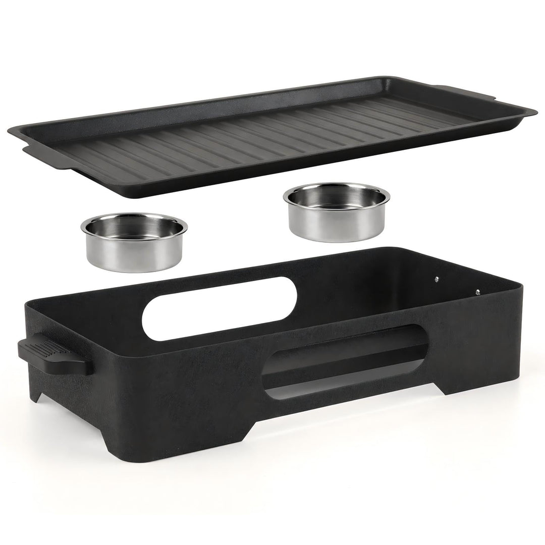 GEEKHOM BBQ Warmhalteplatte fürs Grillen Grosse Aluminium Grill Heizplatte mit Antihaftbeschichtung