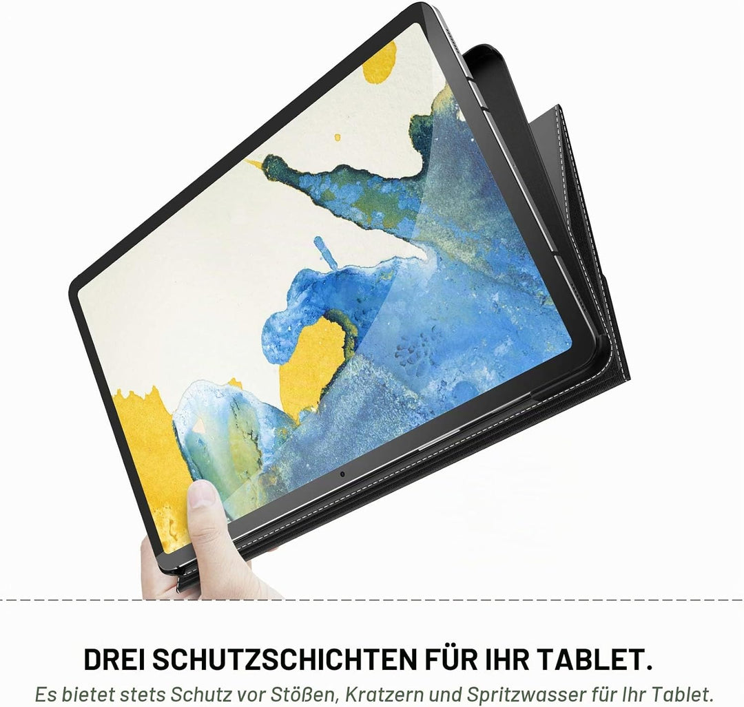 INFILAND Hülle für Samsung Galaxy Tab S9 FE/S9 2023 mit S Pen Halter, Ultra Dünn Multi-Winkel Stände