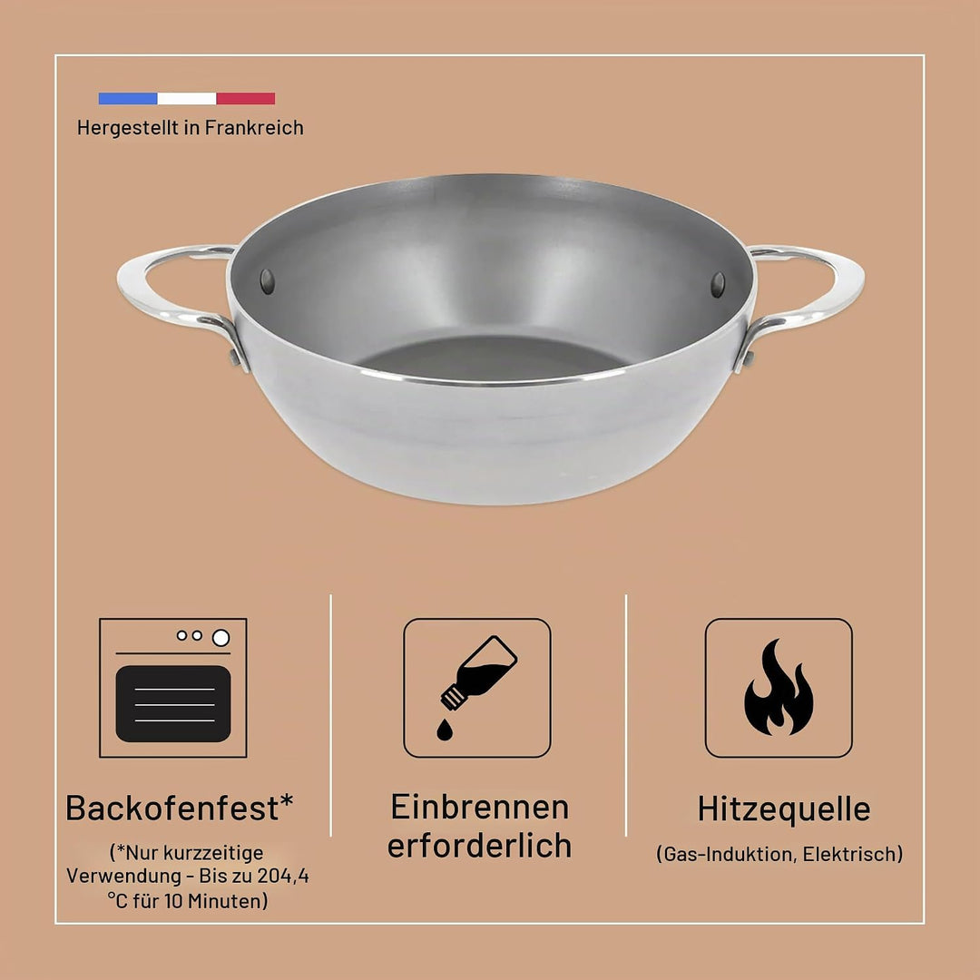 de Buyer - Bauerntopf MINERAL B aus Eisenstahl - 32 cm - 5654.32, Silber