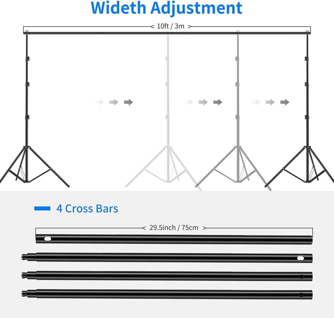 Neewer® Hintergrund Unterstützungssystem 2.6M x 3M/8.5ft x 10ft Set mit Tragetasche für Muslins Hint