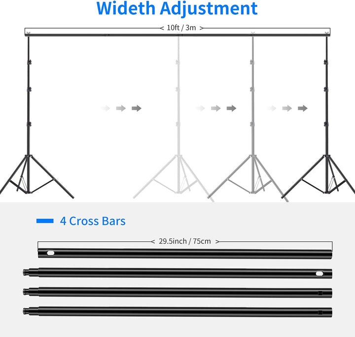 Neewer® Hintergrund Unterstützungssystem 2.6M x 3M/8.5ft x 10ft Set mit Tragetasche für Muslins Hint