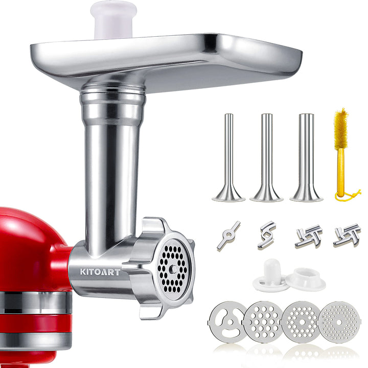 Edelstahl-Fleischwolf-Aufsätze für KitchenAid Mixer, Fleischwolf, Wurstfüller, perfekter Mahlaufsatz