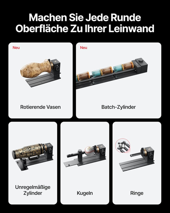 xTool RA3 Weltweit erste smarte MagSwap-Drehvorrichtung für P3 / F2 / F2 Ultra UV, 360° LiDAR-Kartie