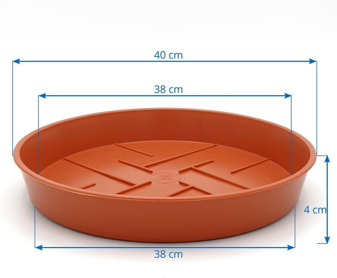 10er-Set Blumentopf-Untersetzer Rund aus Plastik 40 cm Durchmesser, Untertopf für Innen- und Aussenb