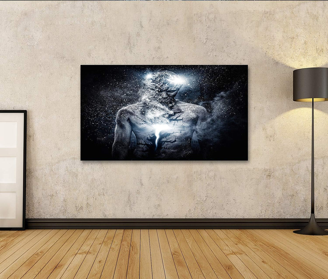islandburner Bild auf Leinwand Mann Mit Konzeptioneller Spiritueller Körperkunst Bilder Wandbilder P