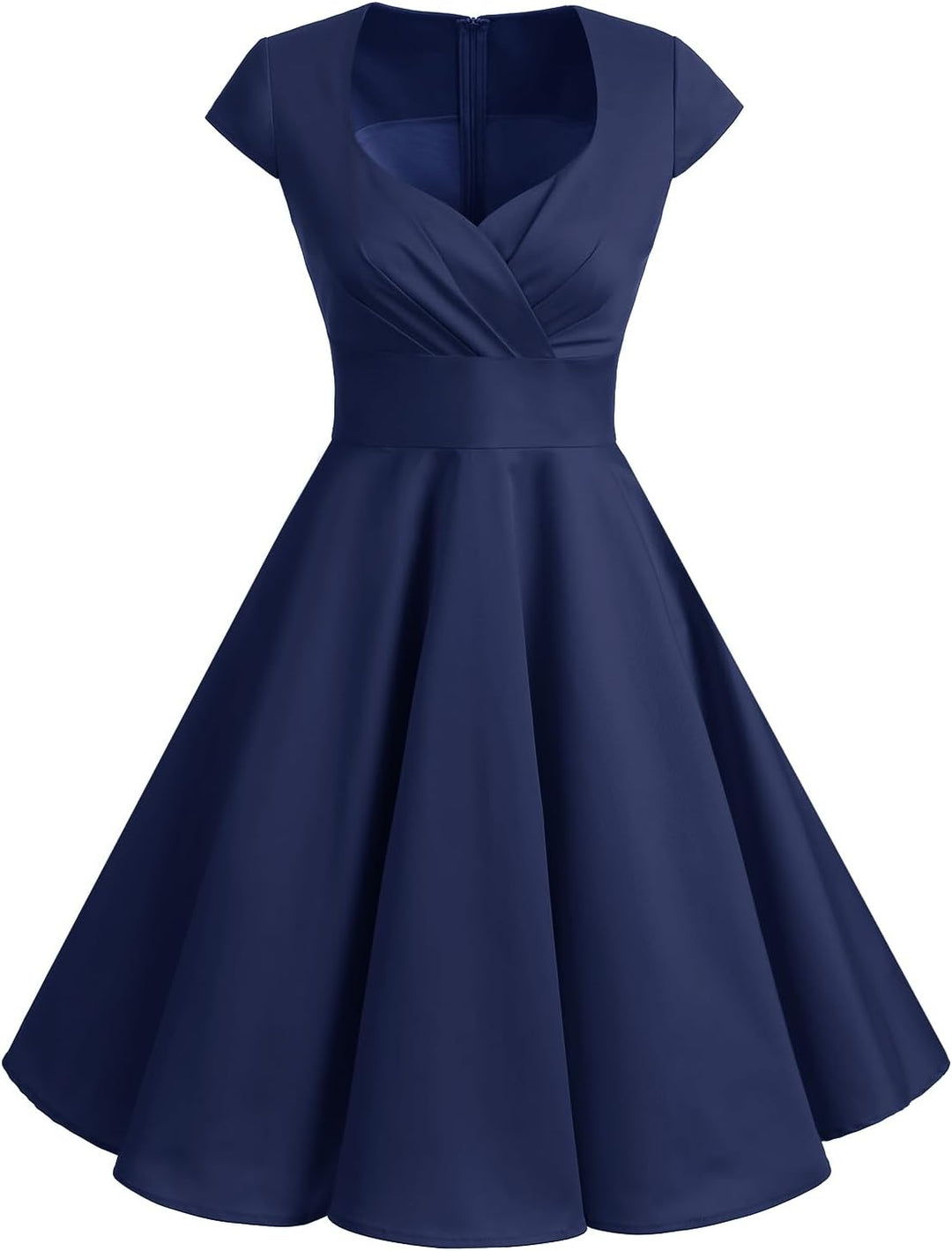 Bbonlinedress 1950er Vintage Retro Cocktailkleid Rockabilly V-Ausschnitt Faltenrock Abendkleid Party