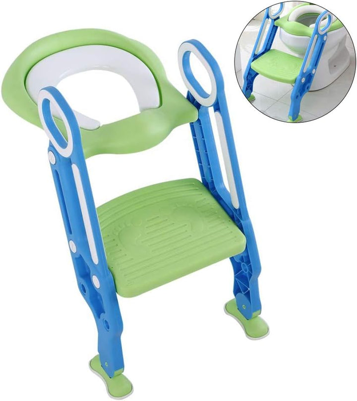 Toilettensitz für Kinder mit Treppe, Toilettentrainer, Töpfchentrainer für 1-7 Jährige, Rutschfest,