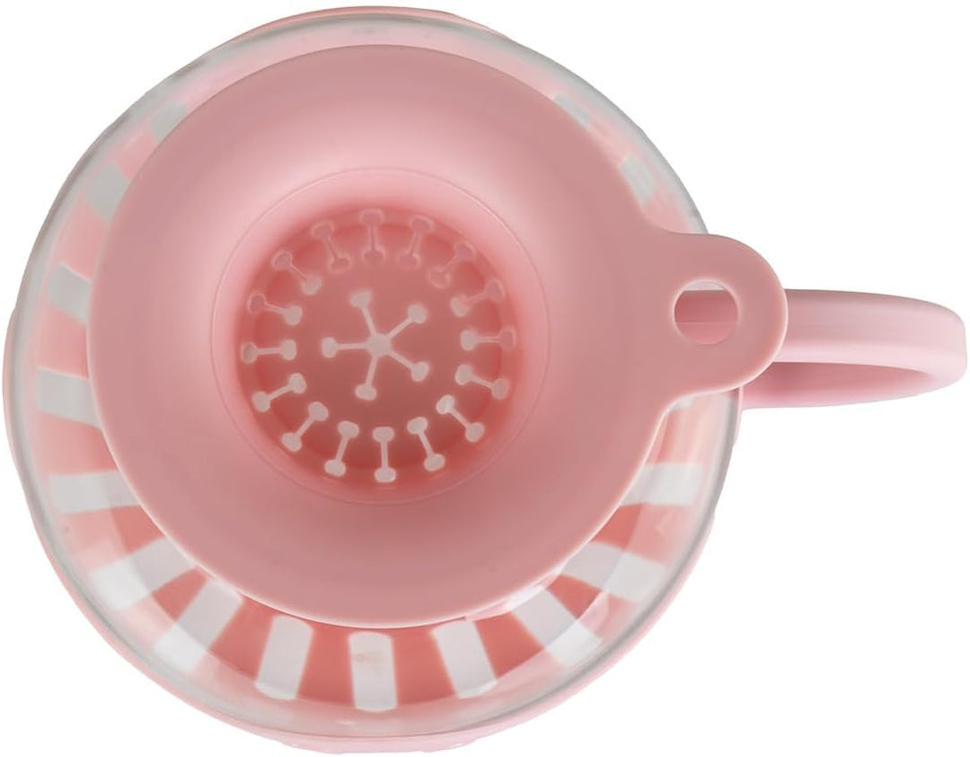 JOCCA Popcornbehälter aus Glas für Mikrowelle, 2,2 l, mit Silikongitter, spülmaschinenfest, Rosa (Ro