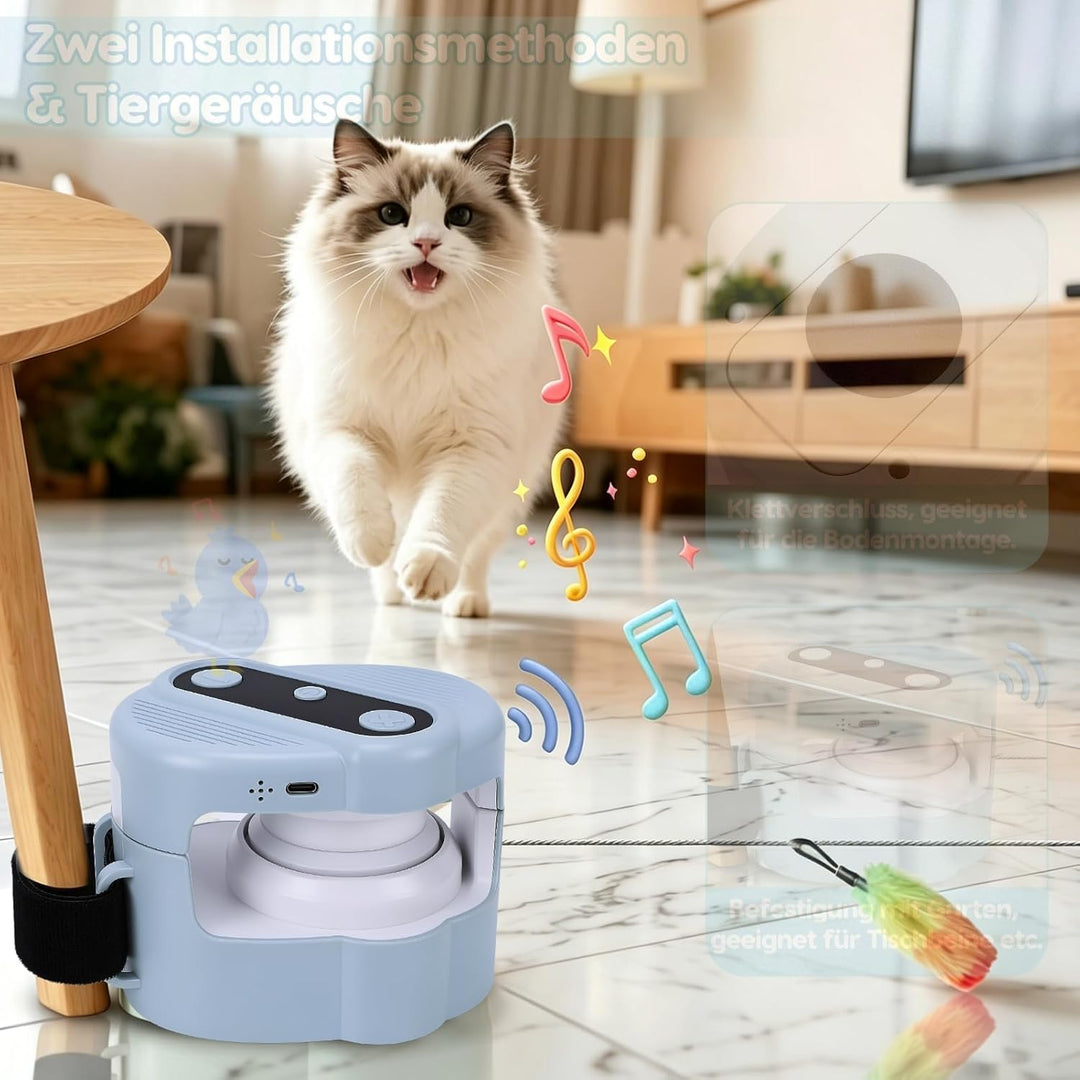 VINGVO Interaktives Katzenspielzeug, Katzenlaufband Katzenspielzeug Elektrisch mit Fernbedienung (He