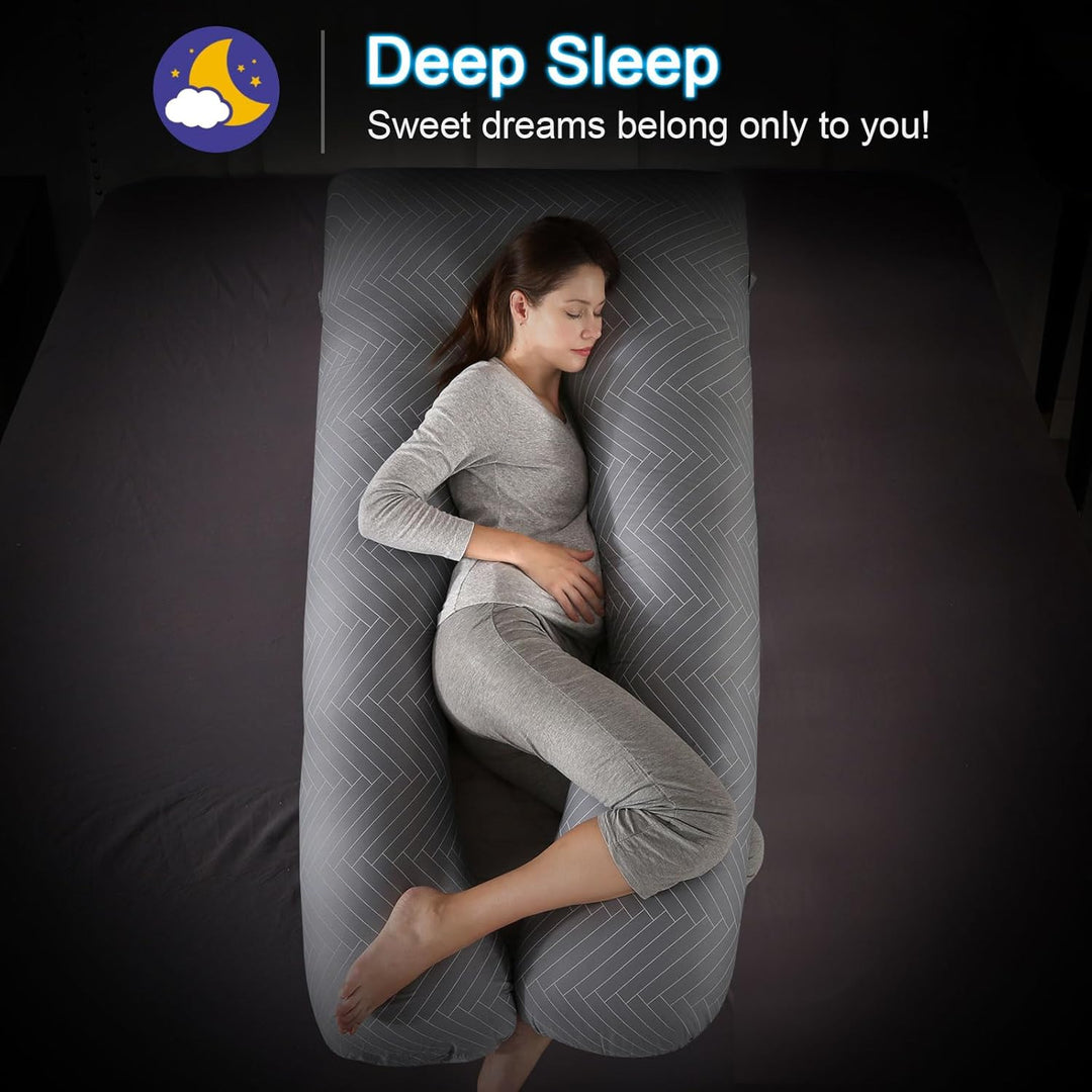 Körperkissen mit bezug, Seitenschläferkissen, U-förmiges Body Pillow, Stützkissen, Schwangerschaftsk