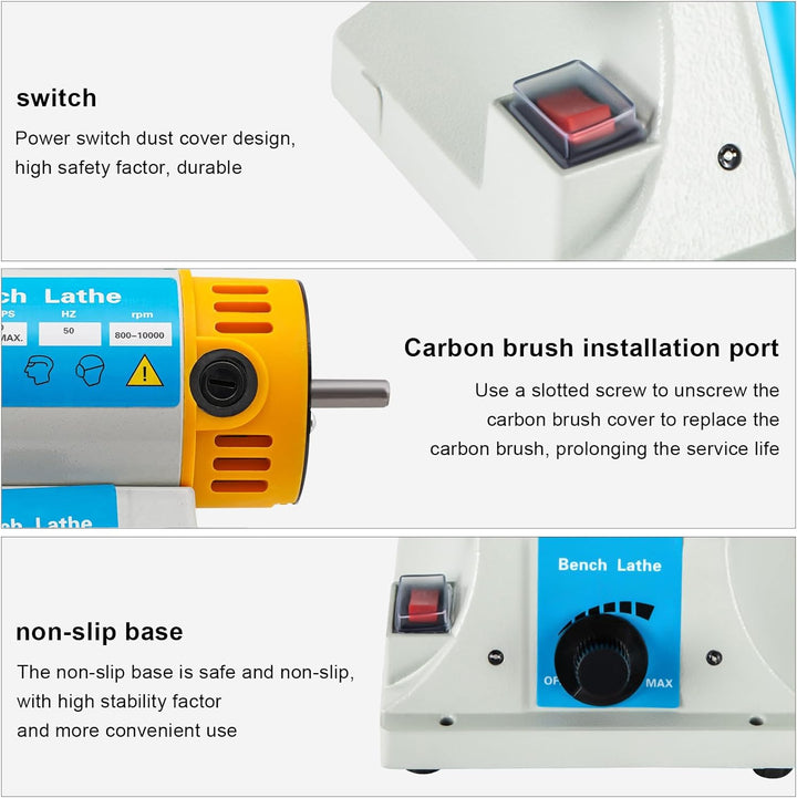 Tischpolierer 320W 220V Elektrische Schleifmaschine Poliermaschine Mit 2 Kegelförmige Spindeln Und F