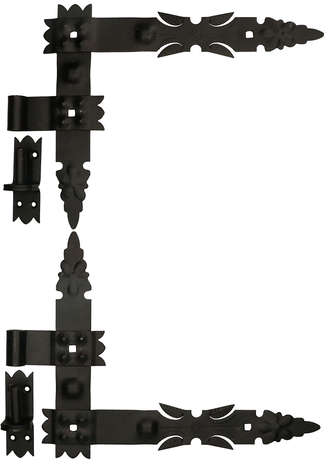 KOTARBAU® Winkelband Dekorativ Geschmiedet 400 x 460 x 50 mm Satz 2x Scharnier + 2x Kloben für Türen