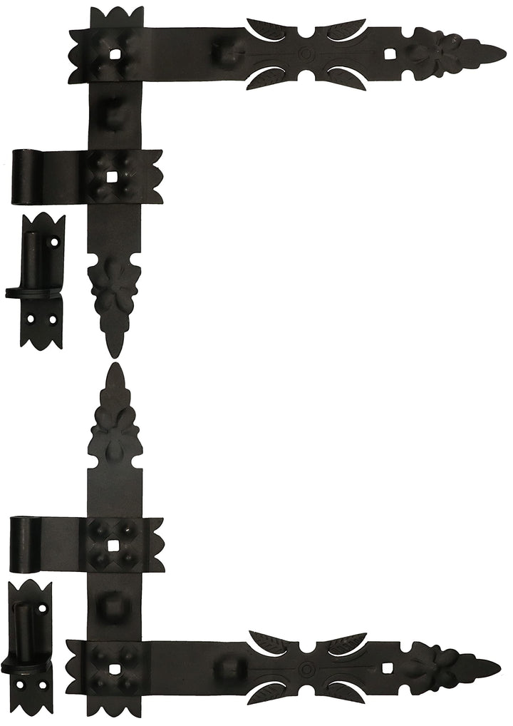 KOTARBAU® Winkelband Dekorativ Geschmiedet 400 x 460 x 50 mm Satz 2x Scharnier + 2x Kloben für Türen