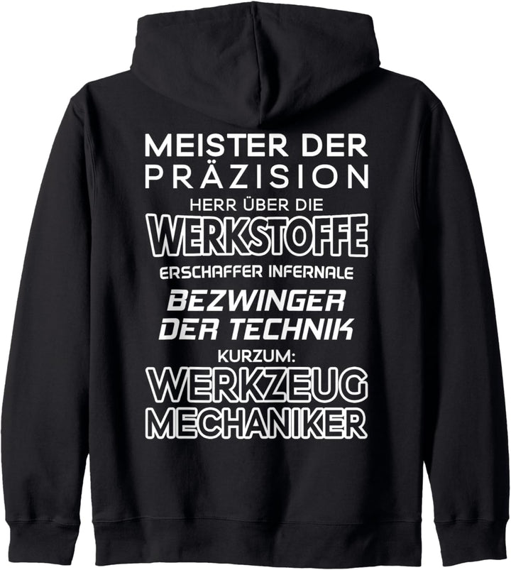 Werkzeugmacher Meister der Präzision Werkzeugmechaniker Kapuzenjacke