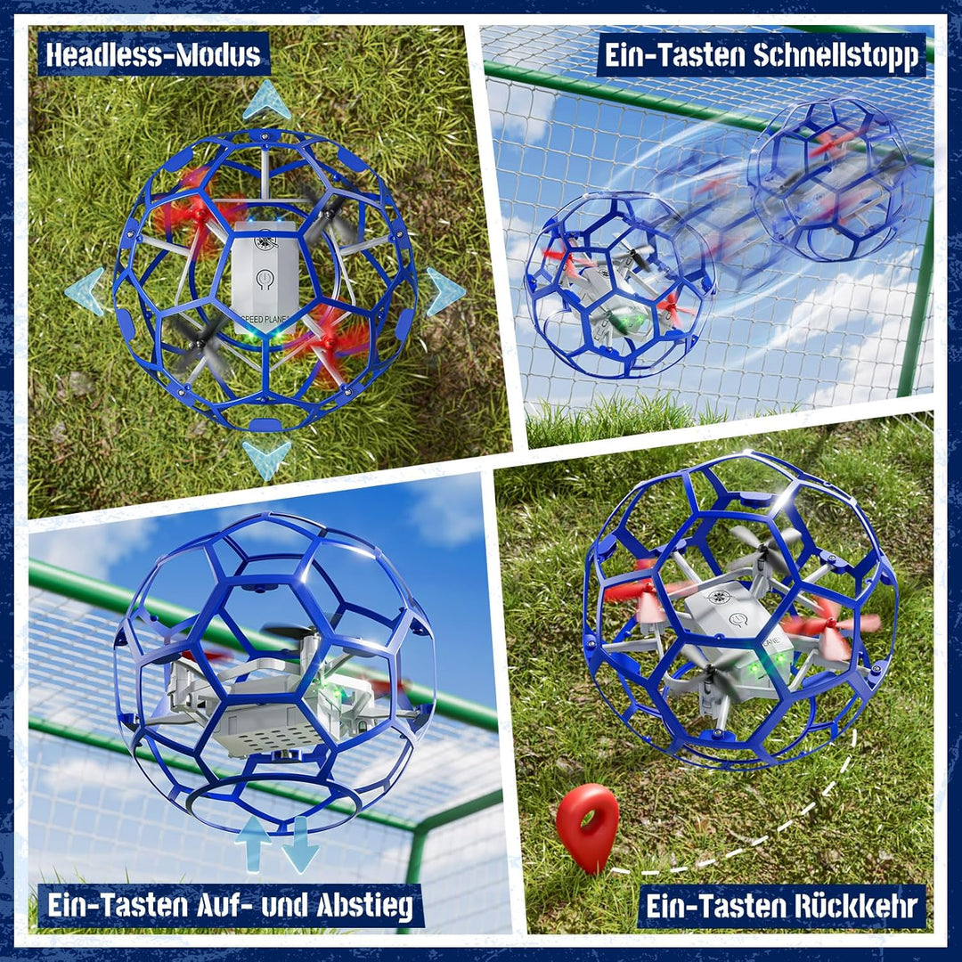 Ferngesteuerte Drohnen für Kinder 8–12 Jahre, 2,4 GHz RC-Flugspielzeug-Helikopterball mit Lichtern,