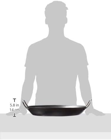 Pentole Agnelli Pfanne für Paella, aus Eisen, mit 2 Griffen aus Edelstahl, Schwarz 48 cm schwarz, 48