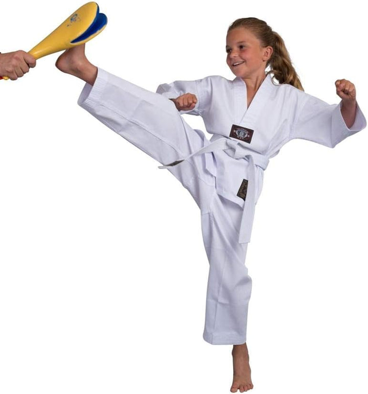 Taekwondo Anzug / Dobok Kampfsportanzug Basic ohne Rückenaufdruck 80 Weiss, 80 Weiss