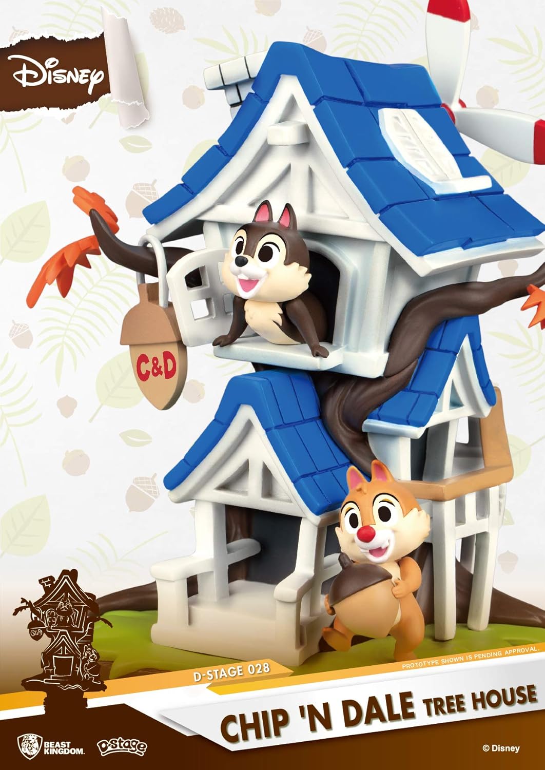 Beast Kingdom Toys Disney Summer Series D-Stage PVC Diorama Chip 'n Dale Tree House 16 cm, DS-028