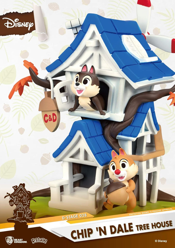 Beast Kingdom Toys Disney Summer Series D-Stage PVC Diorama Chip 'n Dale Tree House 16 cm, DS-028