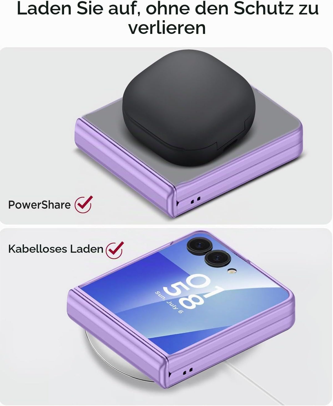 Miimall Kompatibel mit Samsung Galaxy Z Flip 7 Hülle mit Scharnierschutz Magnetischer [Externer Bild