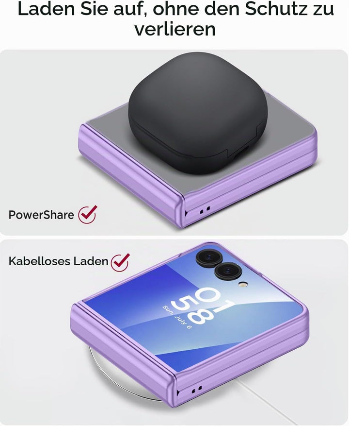 Miimall Kompatibel mit Samsung Galaxy Z Flip 7 Hülle mit Scharnierschutz Magnetischer [Externer Bild