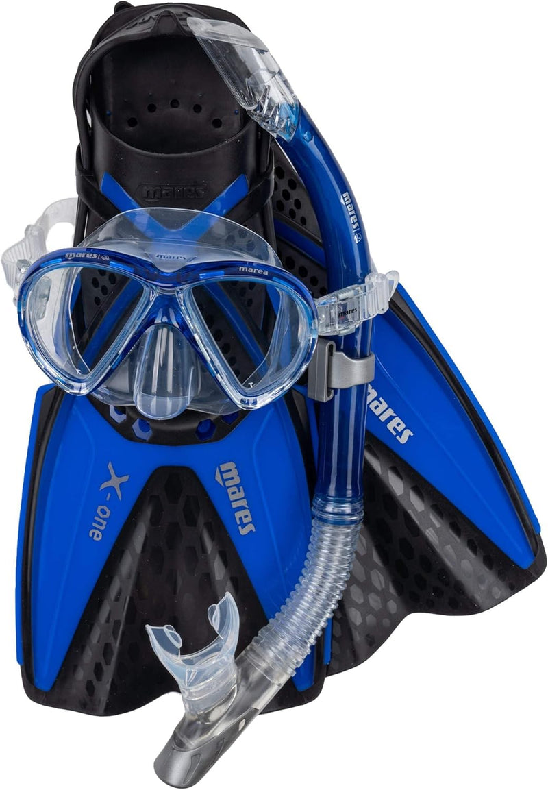 Mares Erwachsene Tauchset Set X-ONE MAREA S/M Blau, S/M Blau