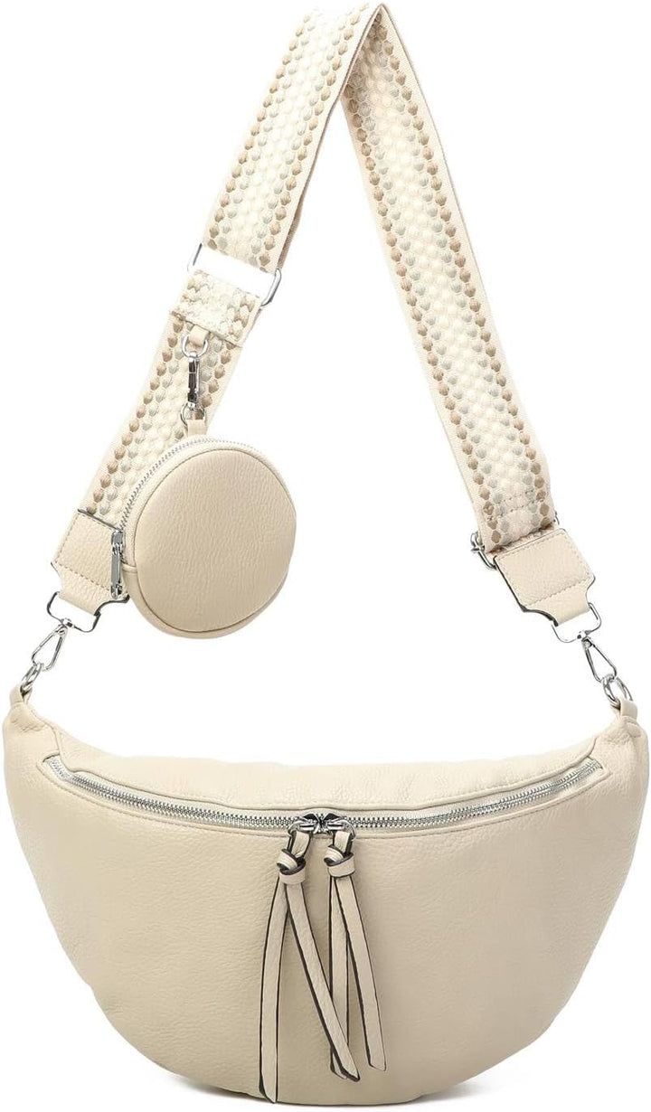 XXL Tasche Bauchtasche Hüfttasche Crossbody Schultertasche Umhängetasche Kunstleder Gürteltasche Cro