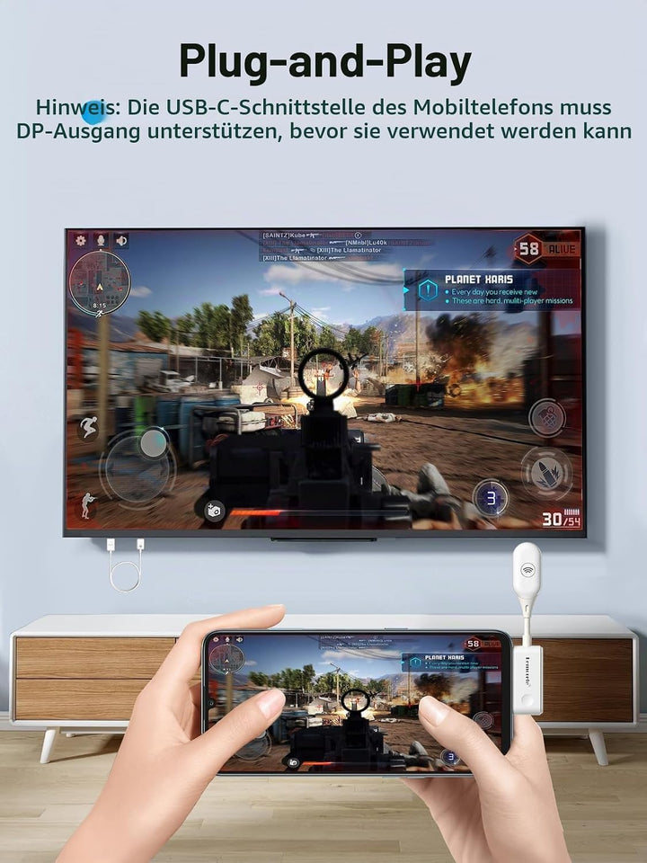 HDMI Wireless Transmitter and Receiver, Lemorele USB C HDMI Drahtlos übertragen 50M HDMI Kabellos Ex